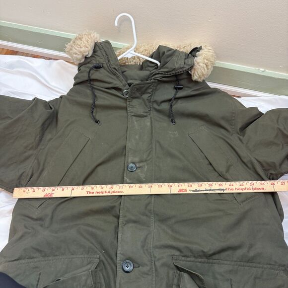 Vintage Eddie Bauer Green Superior Polar Parka Sheep Fur Hood Down Mens Size XL - Picture 16 of 16